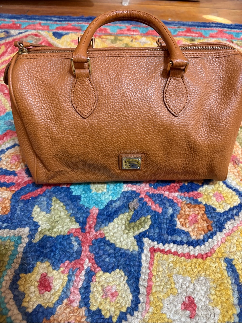 Dooney & Bourke Cognac Pebbled Leather Satchel